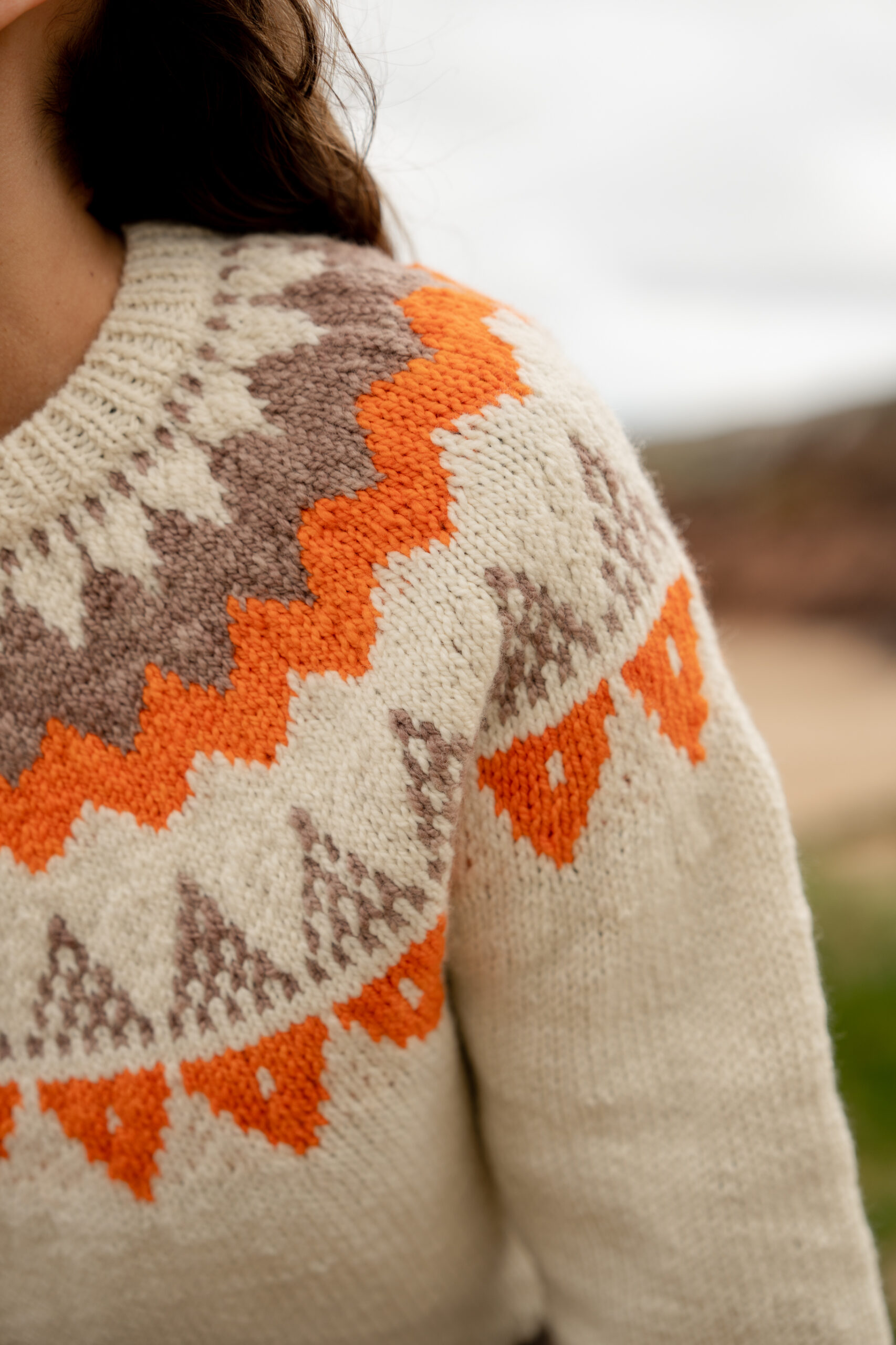 Sweater Bariloche Naranja y Visón - Imagen 3