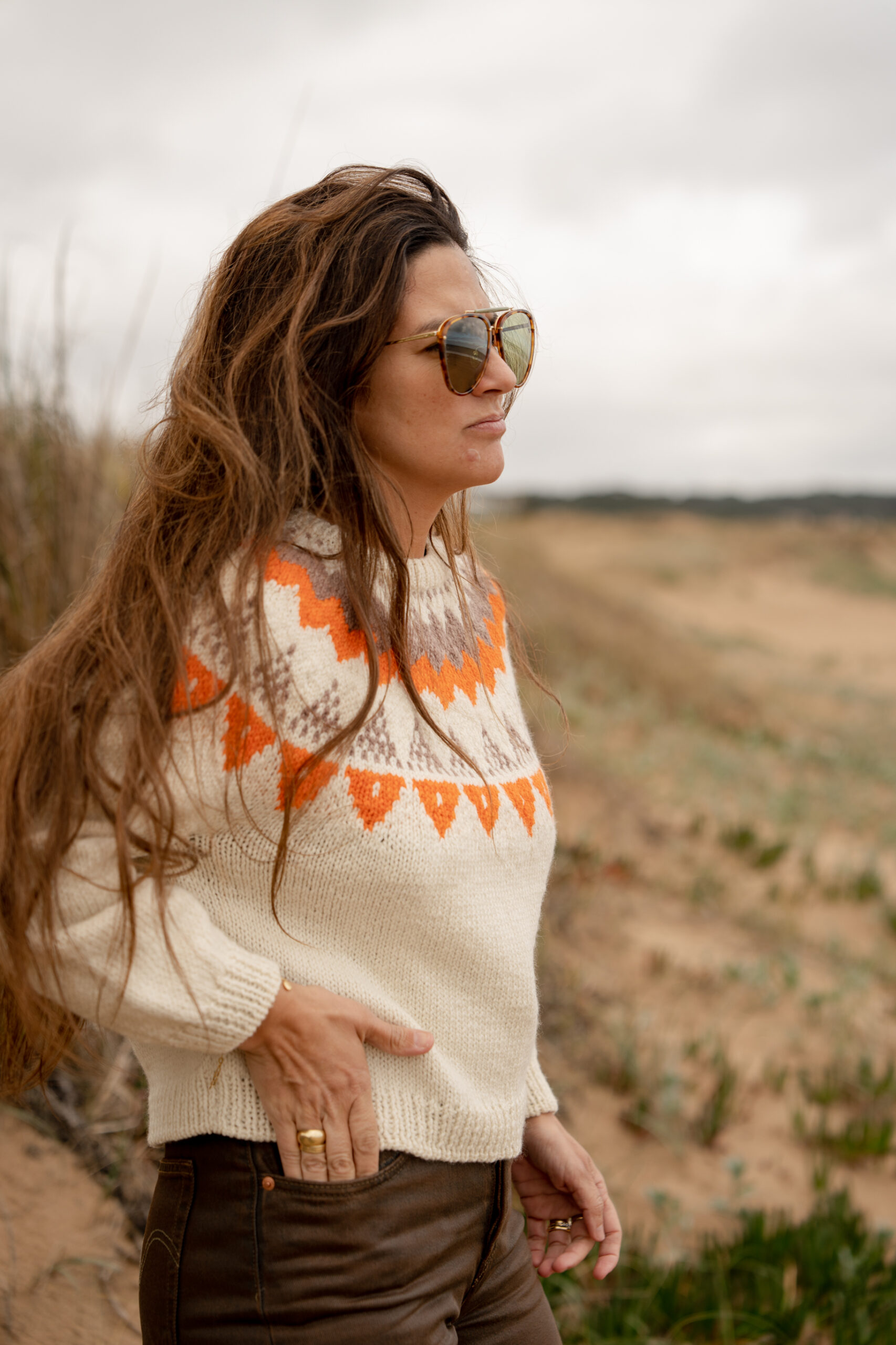 Sweater Bariloche Naranja y Visón - Imagen 4