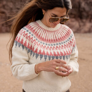 Sweater Nórdico Rosa y gris