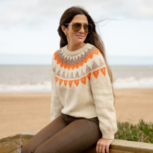 Sweater Bariloche Naranja y Visón