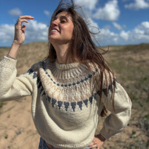 Sweater Nórdico Beige y gris