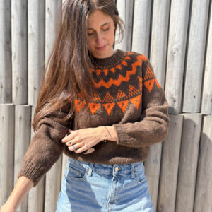 Sweater Chocolate y Naranja