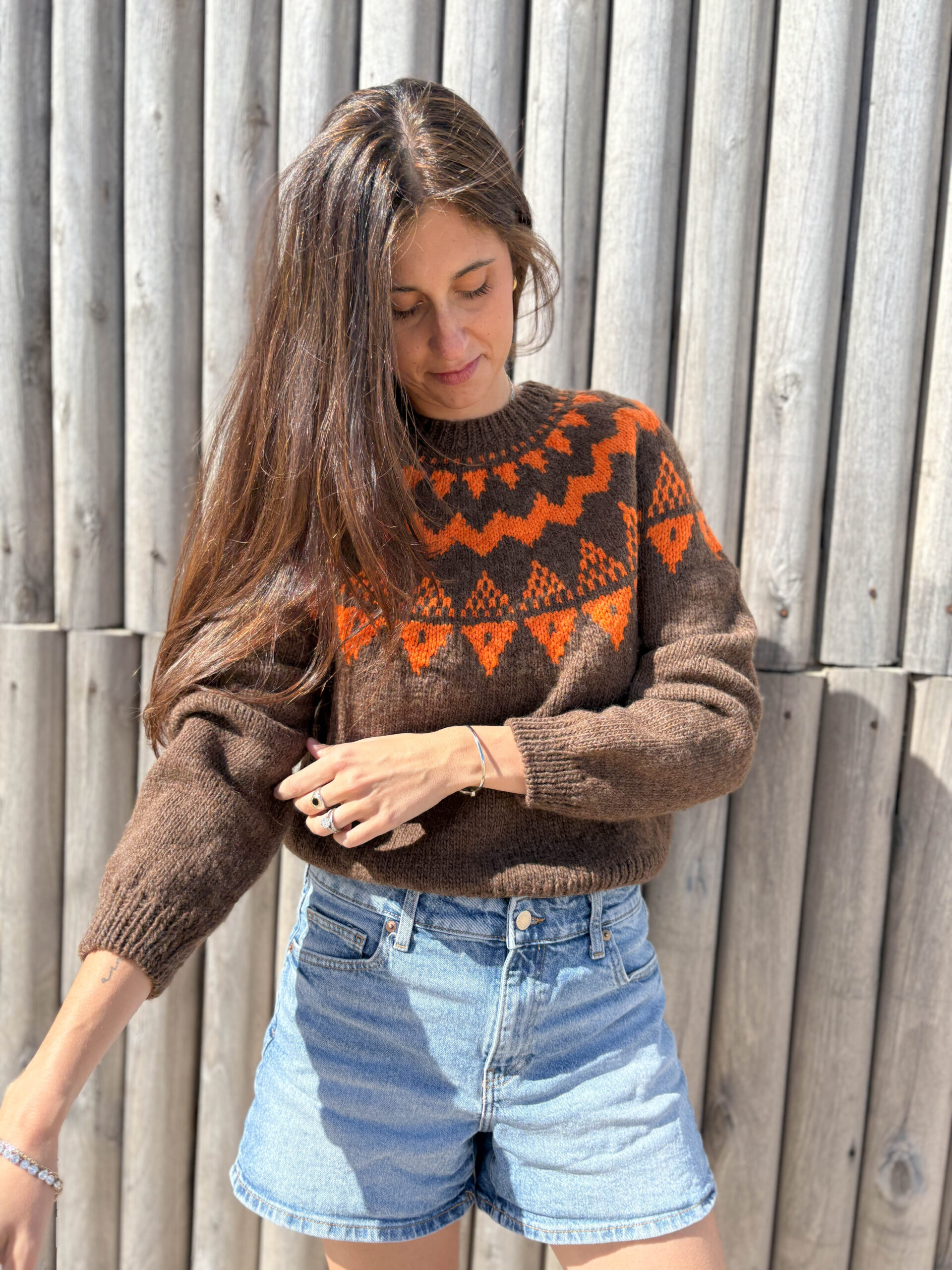 Sweater Chocolate y Naranja