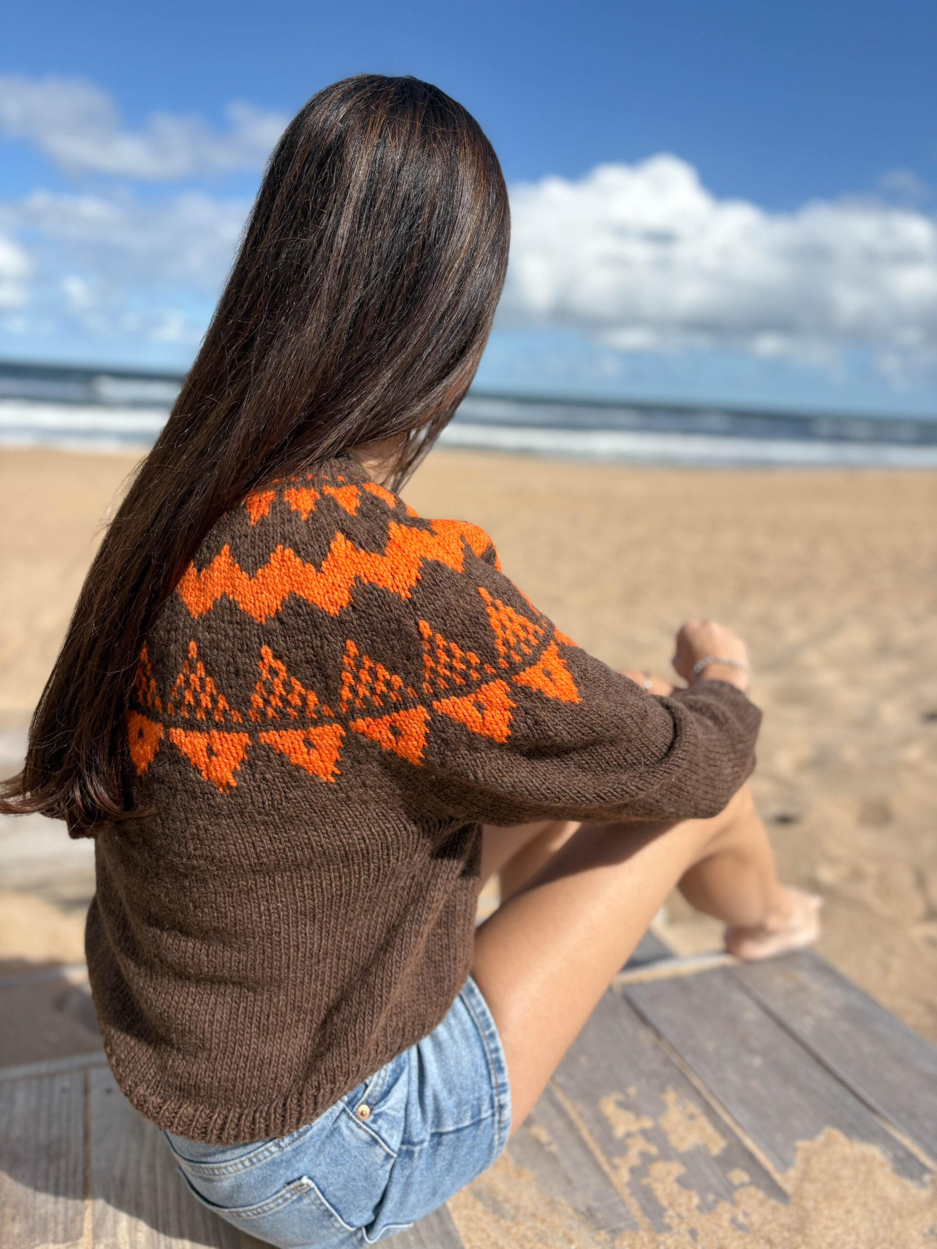 Sweater Chocolate y Naranja - Imagen 2